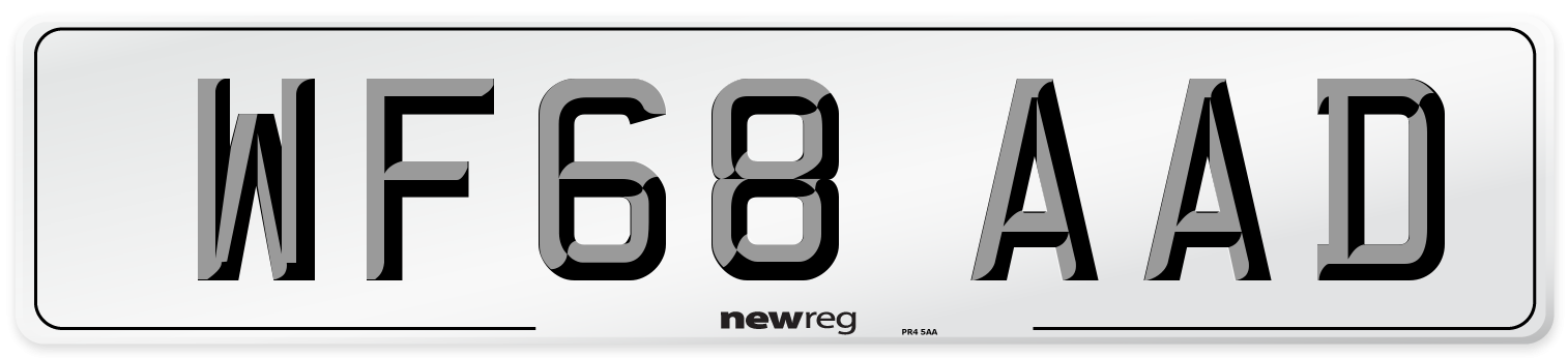 WF68 AAD Number Plate from New Reg
